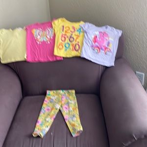 Set of four shirts and one pair of pants